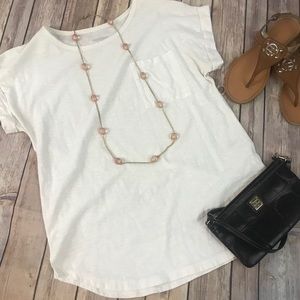 White Merona Boat Neck Tee Shirt
